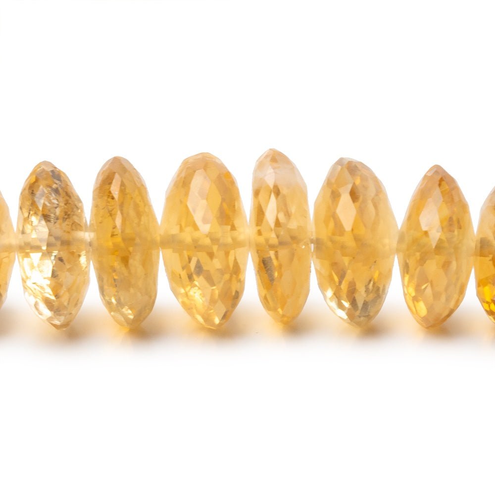 7 - 12mm Citrine German Faceted Rondelle 16 inch 105 Beads AA - Beadsofcambay.com