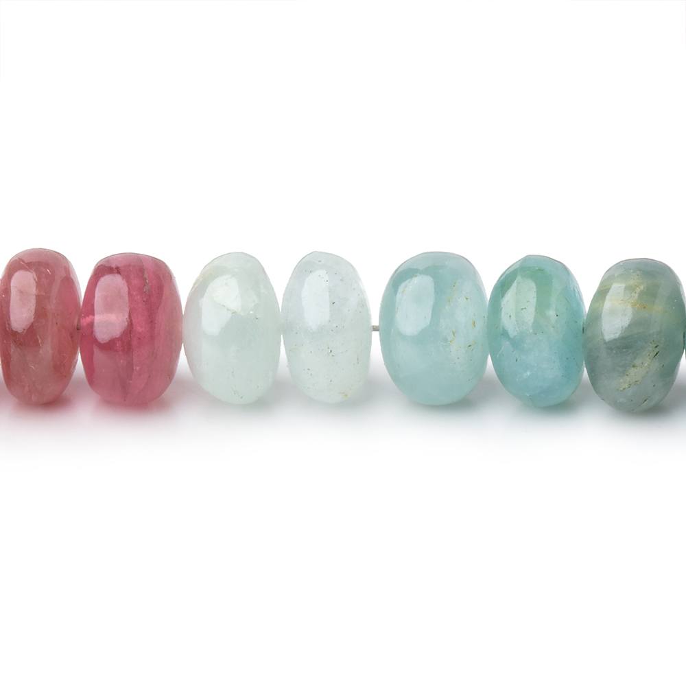 7 - 8mm Afghani Tourmaline Plain Rondelle 19 inch 96 Beads A - Beadsofcambay.com