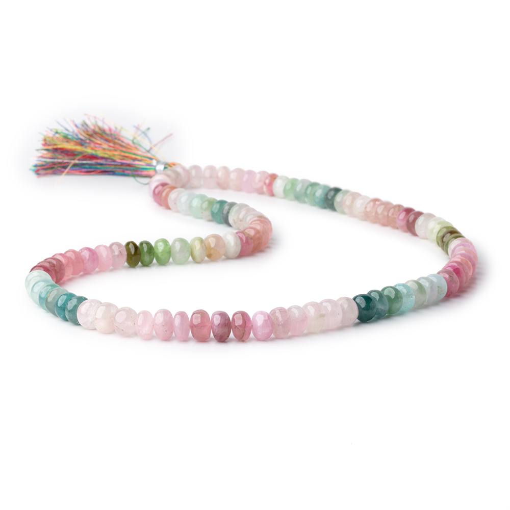 7 - 8mm Afghani Tourmaline Plain Rondelle 19 inch 96 Beads A - Beadsofcambay.com