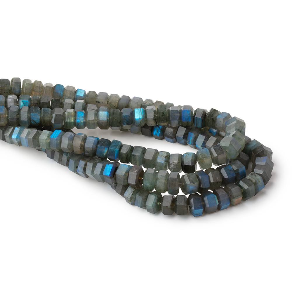 7 - 8mm Labradorite Faceted Hexagon Beads 16 inch 84 pieces - Beadsofcambay.com