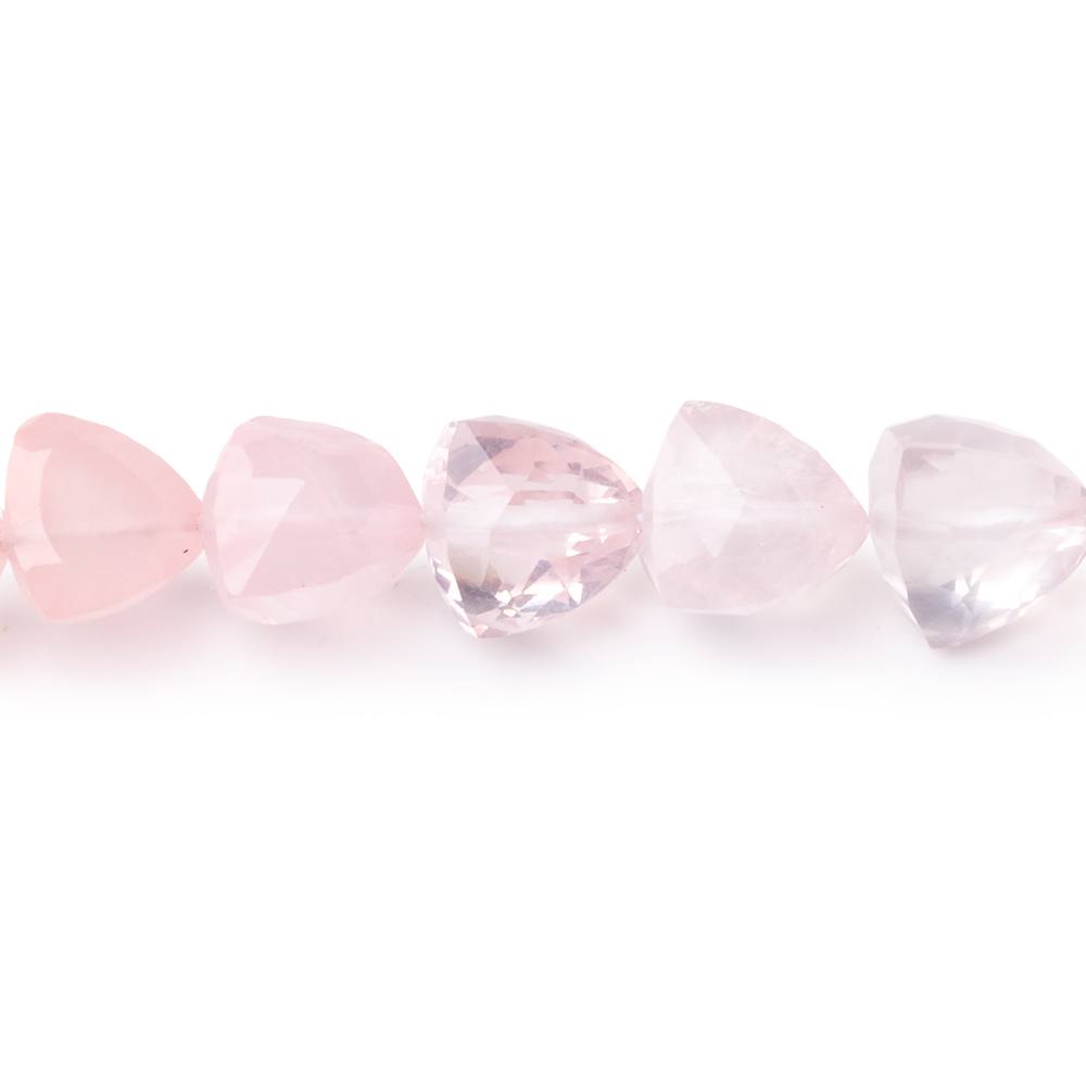 7 - 8mm Rose Quartz Faceted Trillion Beads 7 inch 24 pieces - Beadsofcambay.com