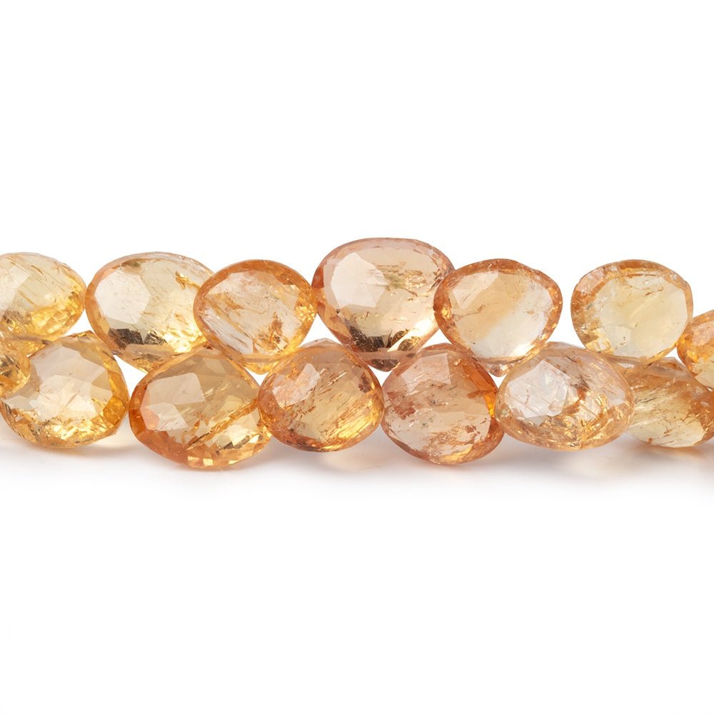 7 - 9.5mm Imperial Topaz Faceted Heart Beads 8 inch 49 pieces - Beadsofcambay.com