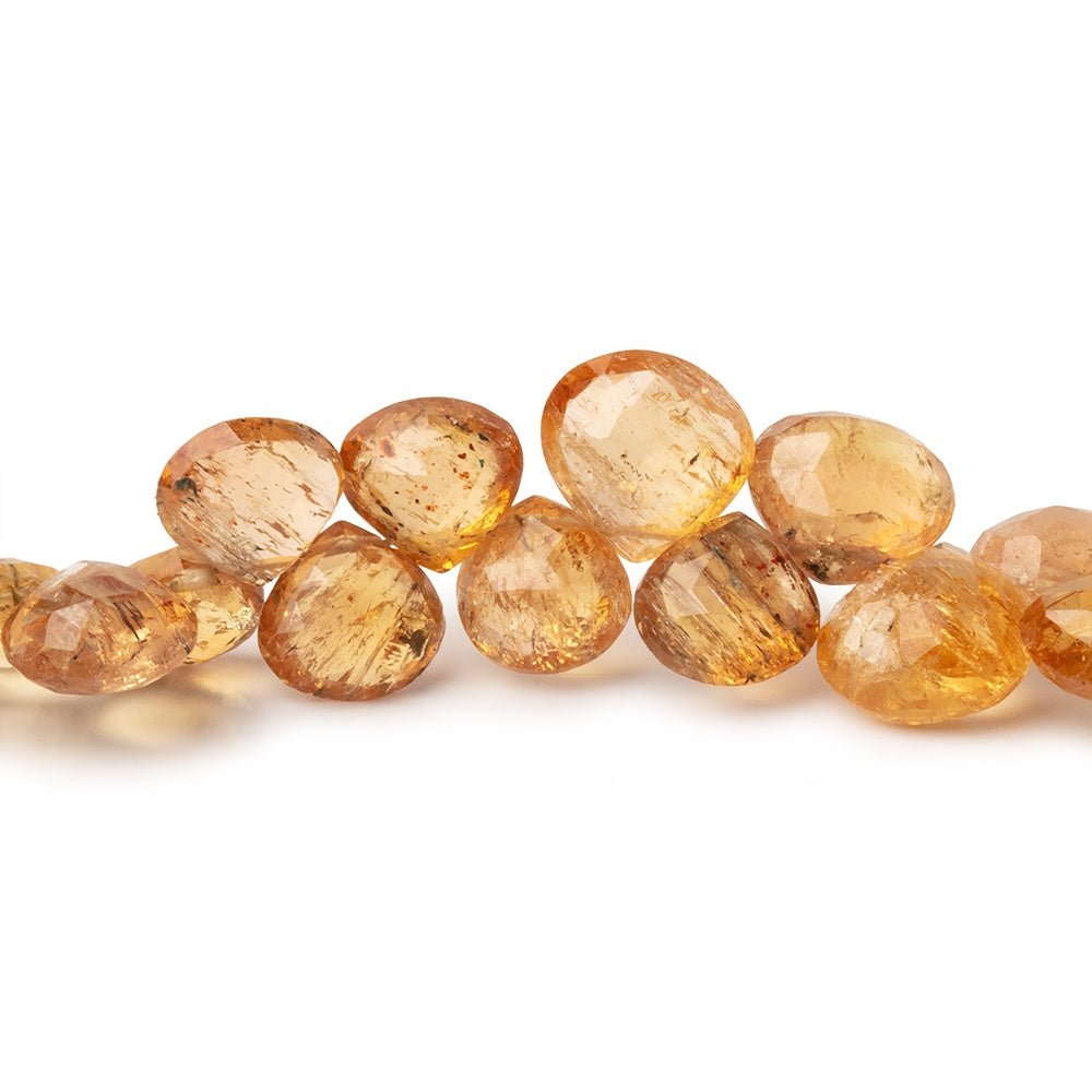 7 - 9mm Imperial Topaz Faceted Heart Beads 8 inch 52 pieces - Beadsofcambay.com