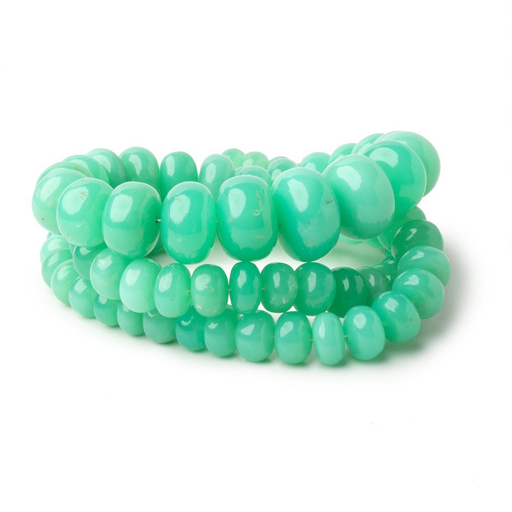 7.5 - 16mm Chrysoprase Plain Rondelle Beads 20 inch 81 pieces AAA - Beadsofcambay.com