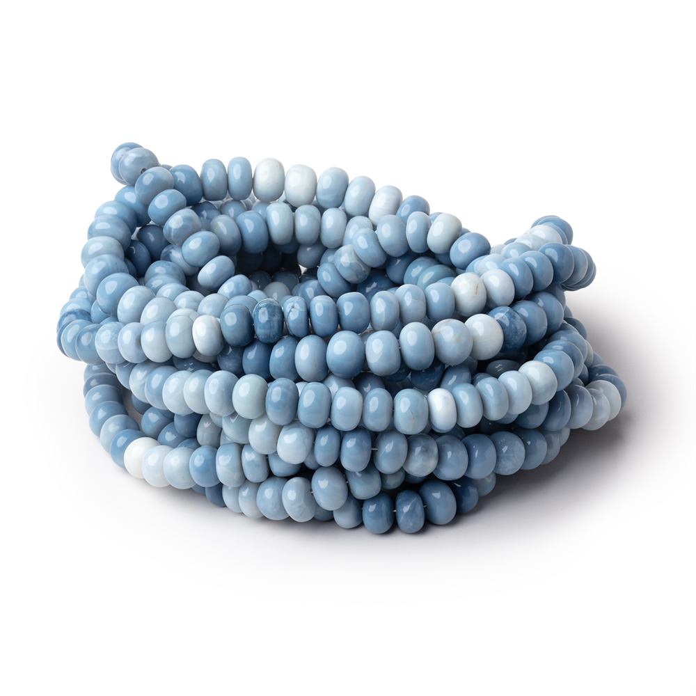 7.5mm Owyhee Blue Opal Plain Rondelle Beads 16 inch 76 pieces - Beadsofcambay.com