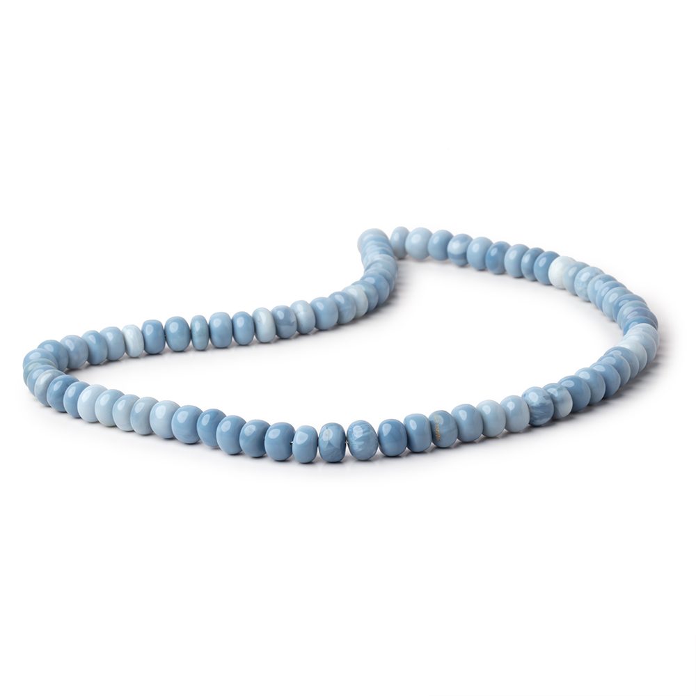 7.5mm Owyhee Blue Opal Plain Rondelle Beads 16 inch 76 pieces - Beadsofcambay.com