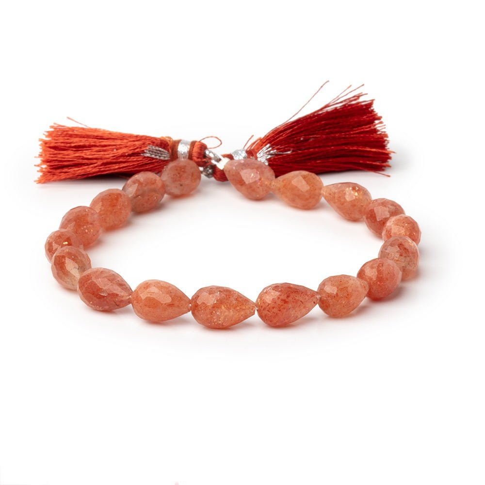 7.5x5 - 10x6mm Sunstone Straight Drill Tear Drop 7.25 inch 18 Beads - Beadsofcambay.com