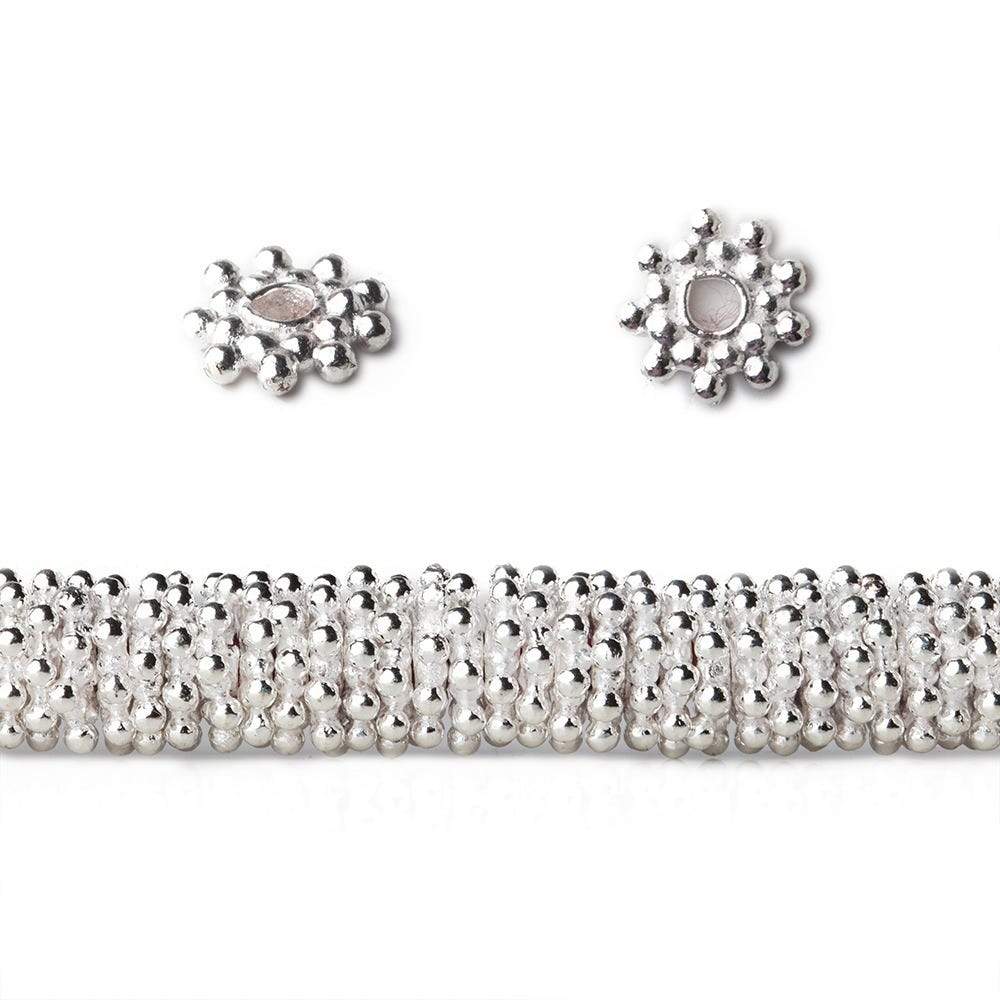 7mm Double Row Daisy Spacers with 2mm Large Hole 8 inch 145 Beads - Beadsofcambay.com