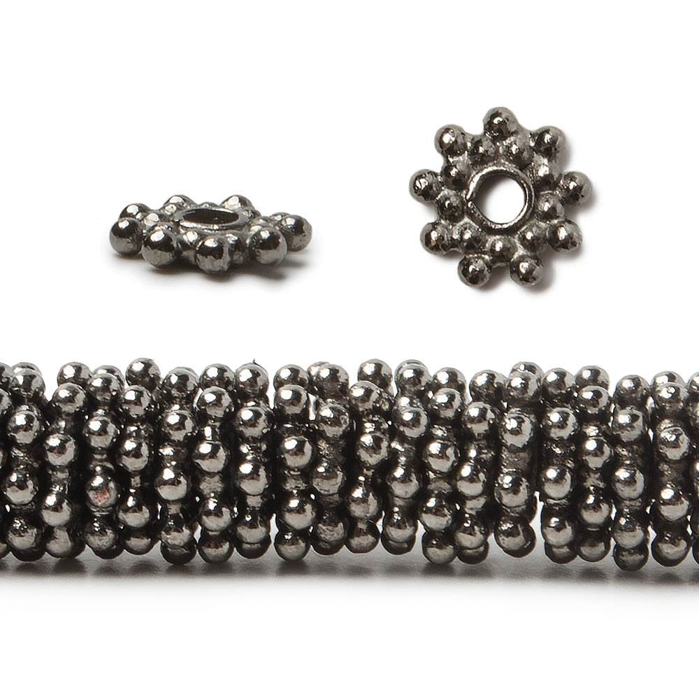 7mm Double Row Daisy Spacers with 2mm Large Hole 8 inch 145 Beads - Beadsofcambay.com