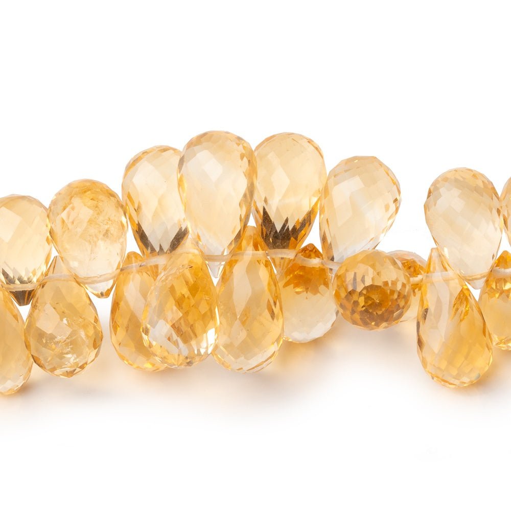 7x5 - 10x6mm Citrine Faceted Tear Drop 8 inch 55 Beads - Beadsofcambay.com