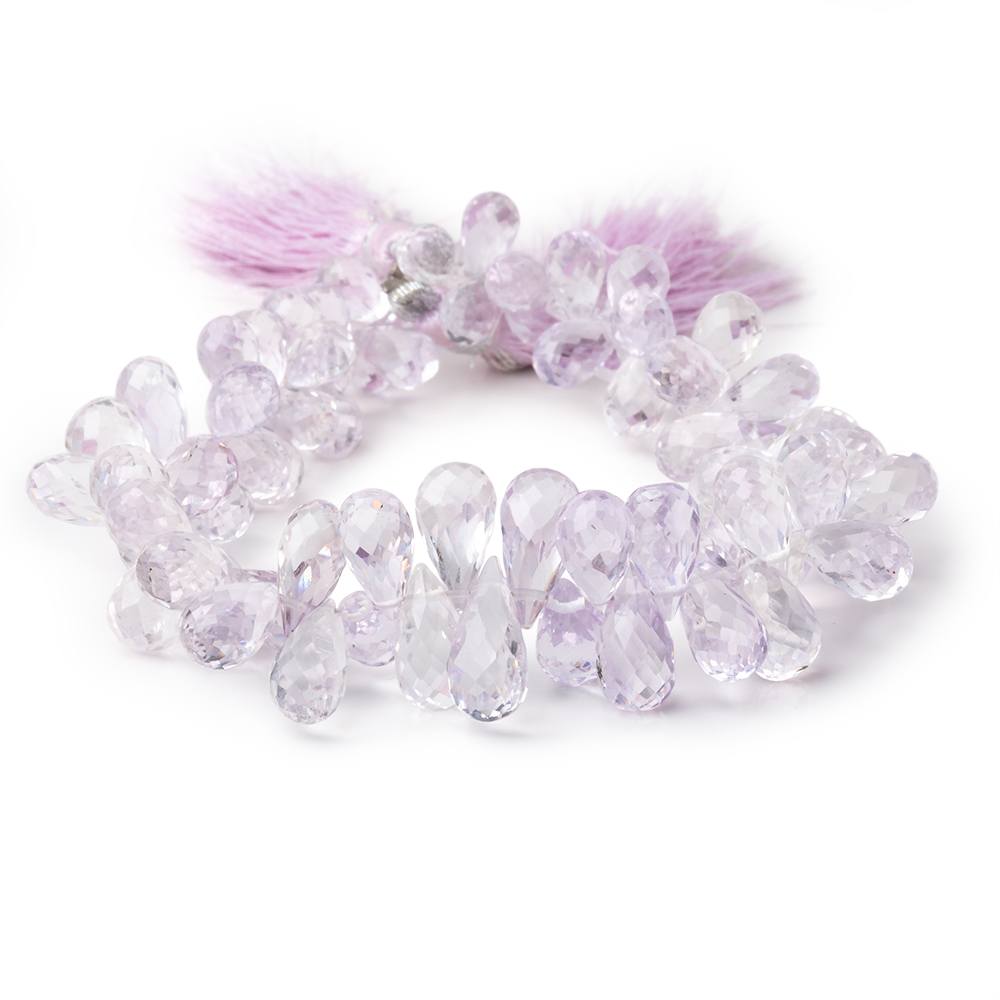 7x5 - 11x6mm Pink Amethyst Faceted Tear Drops 8 inch 70 Beads AA - Beadsofcambay.com