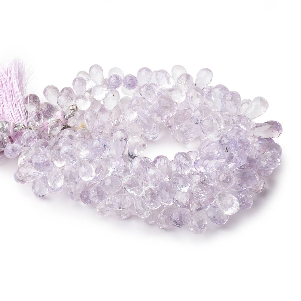 7x5 - 11x6mm Pink Amethyst Faceted Tear Drops 8 inch 70 Beads AA - Beadsofcambay.com