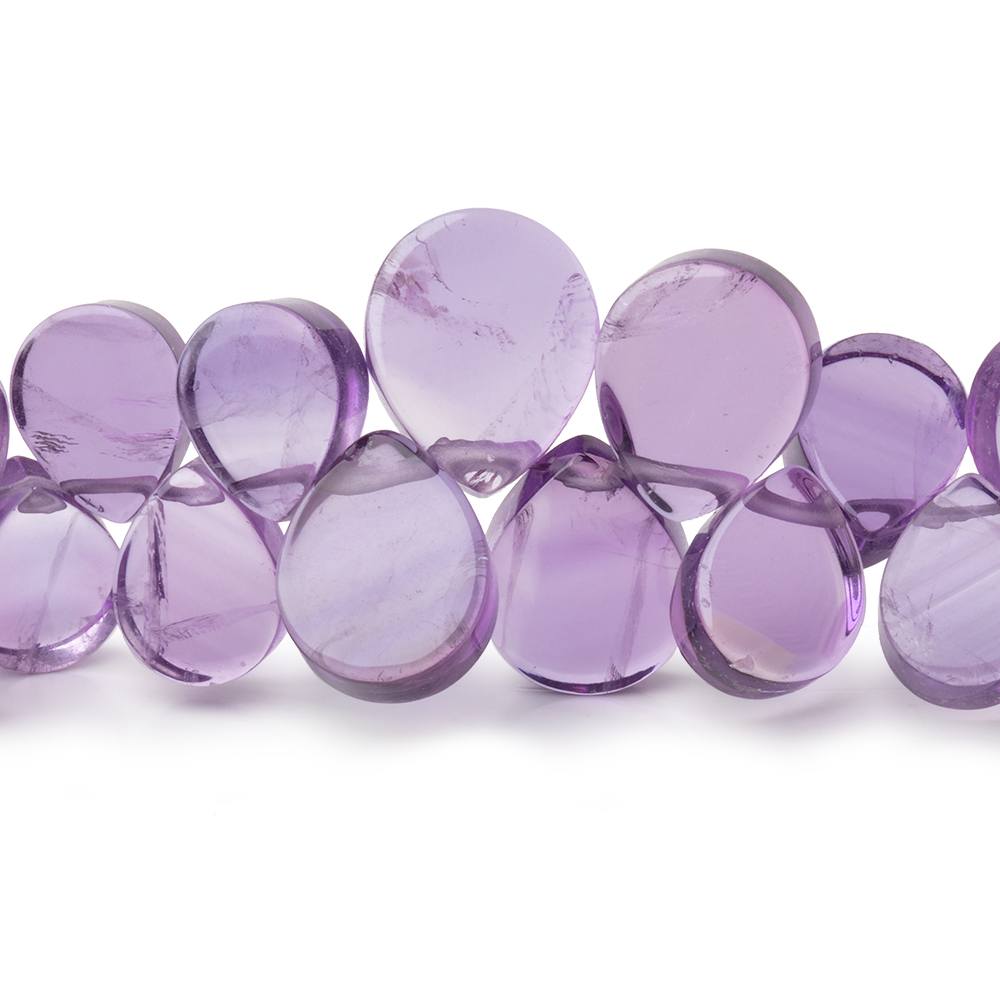 7x5 - 13x11mm Amethyst Plain Pear Beads 17.5 inch 128 pieces - Beadsofcambay.com