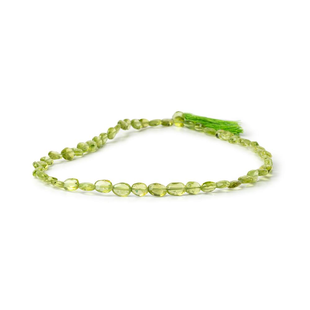 7x5mm Peridot Straight Drilled Faceted Oval Beads 13 inch 50 pieces AA - Beadsofcambay.com