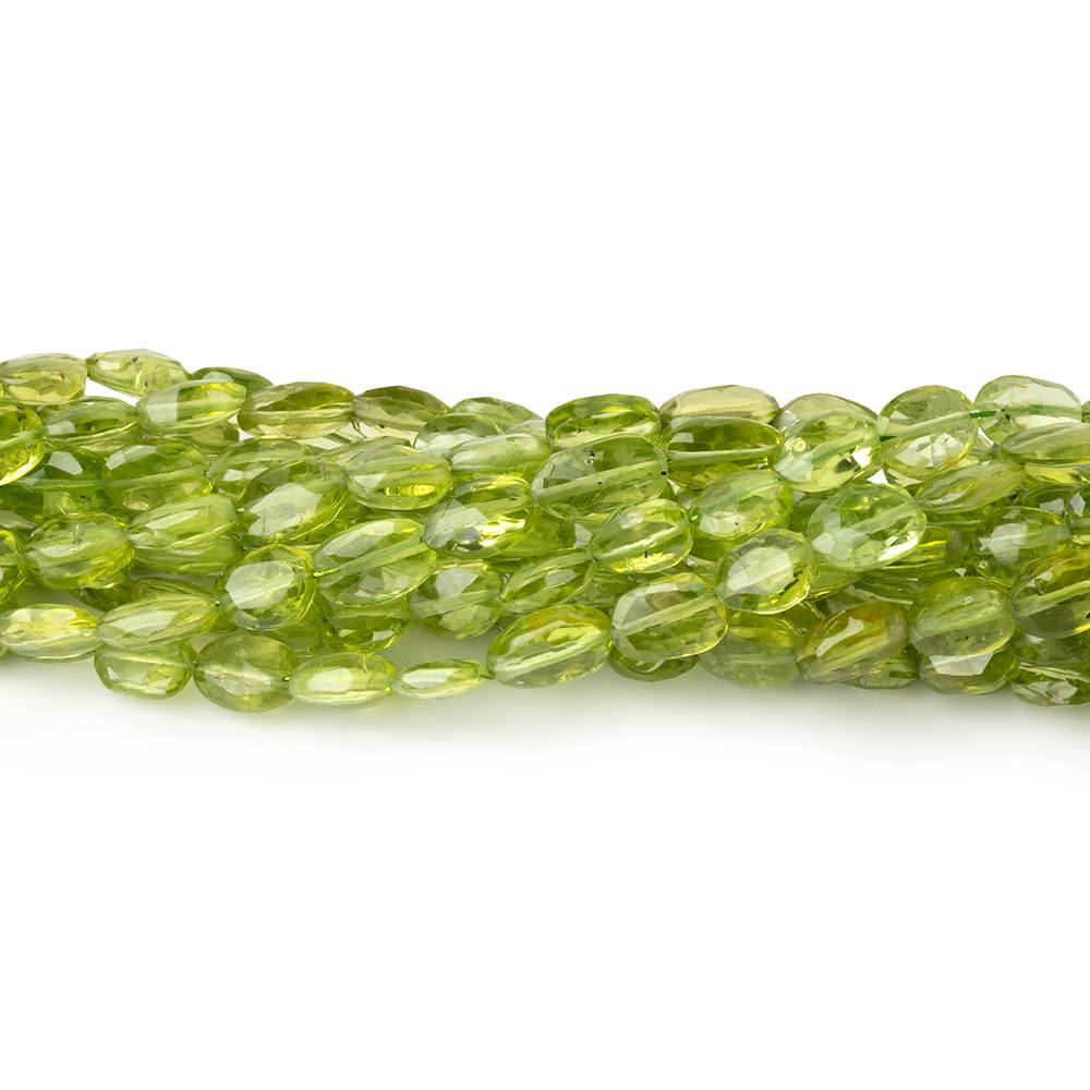 7x5mm Peridot Straight Drilled Faceted Oval Beads 13 inch 50 pieces AA - Beadsofcambay.com