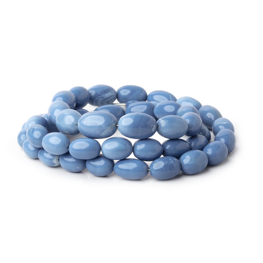 7x6-14x9mm Owyhee Blue Opal Plain Olive Beads 20 inch 45 pieces AA - Beadsofcambay.com