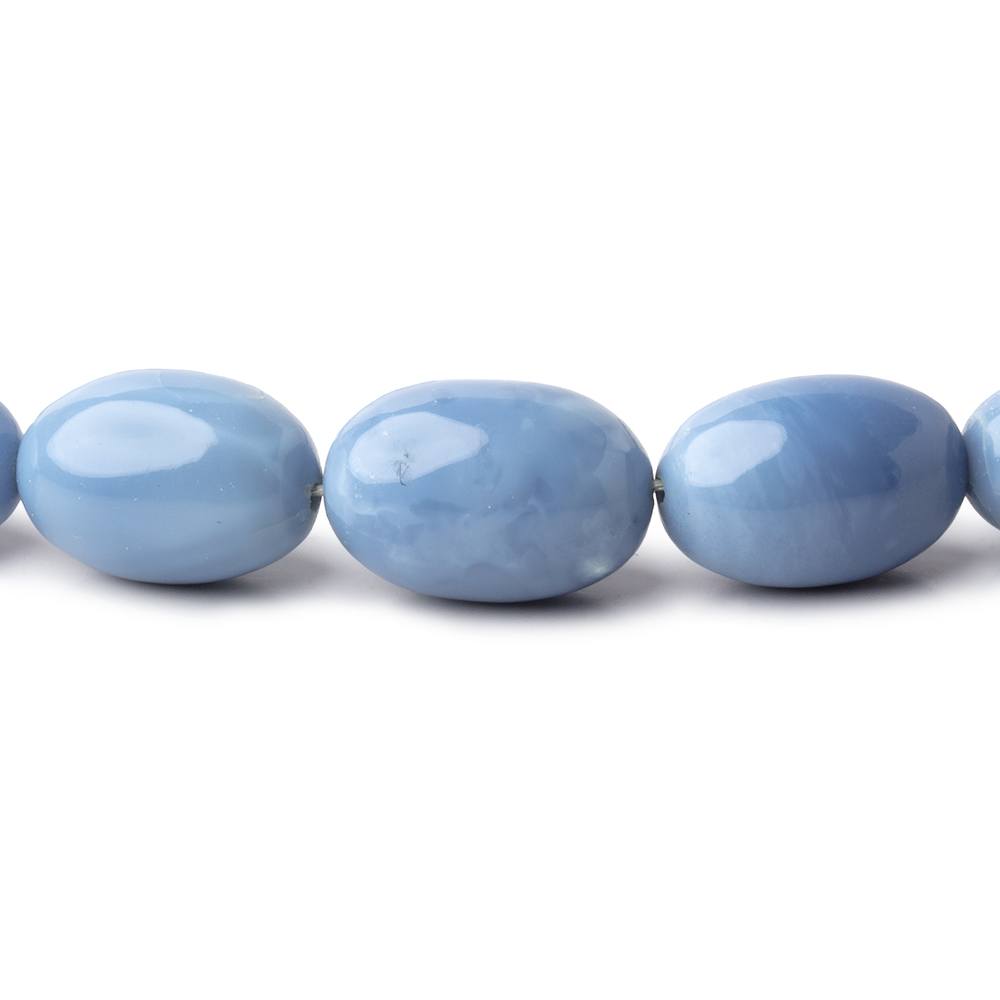 7x6-14x9mm Owyhee Blue Opal Plain Olive Beads 20 inch 45 pieces AA - Beadsofcambay.com