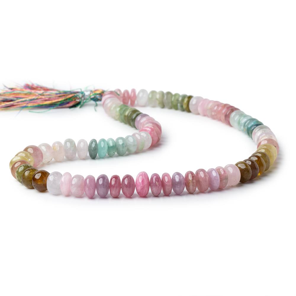 8 - 10mm Afghani Tourmaline Plain Rondelle 16 inch 87 Beads A - Beadsofcambay.com