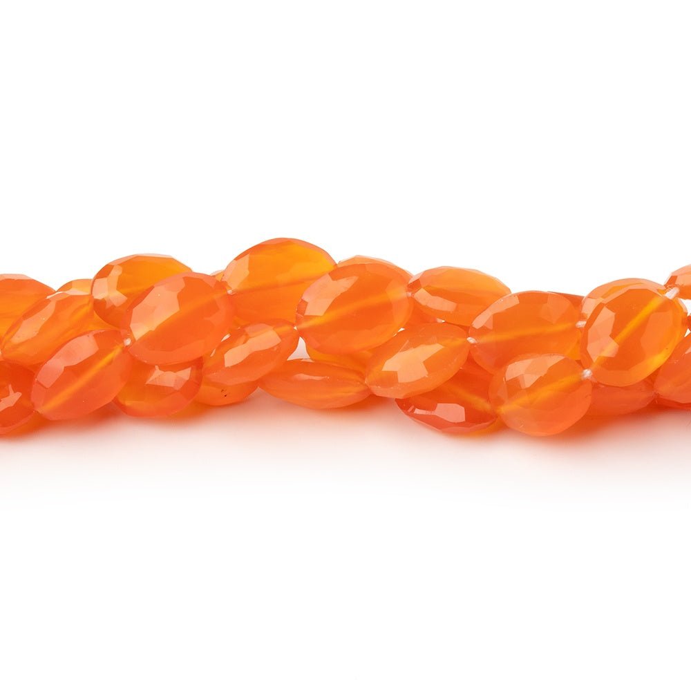 8 - 10mm Carnelian Faceted Oval Beads 8 inch 24 pieces - Beadsofcambay.com