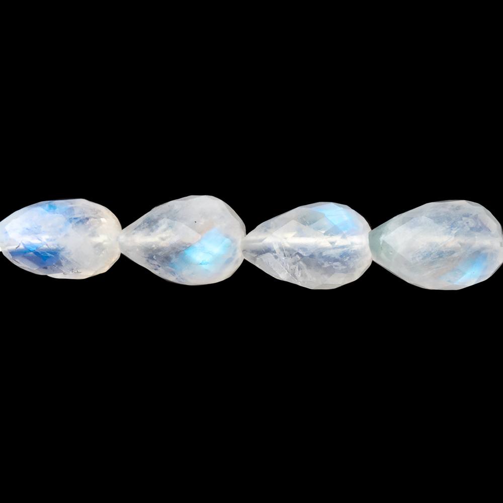 8 - 10mm Rainbow Moonstone Straight Drill Tear Drop 7.25 inch 19 Beads - Beadsofcambay.com