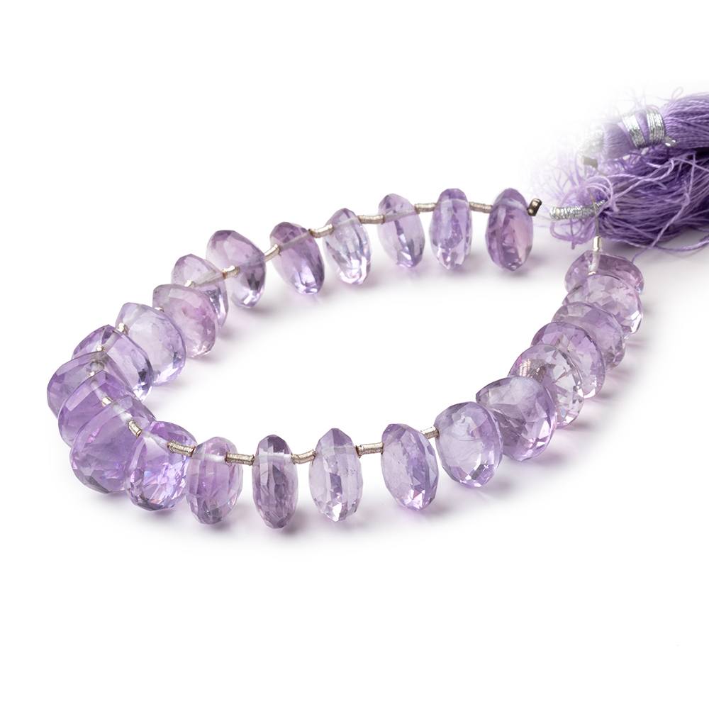 8 - 11mm Pink Amethyst Front Drilled Faceted Hearts 7.5 inch 25 Beads - Beadsofcambay.com