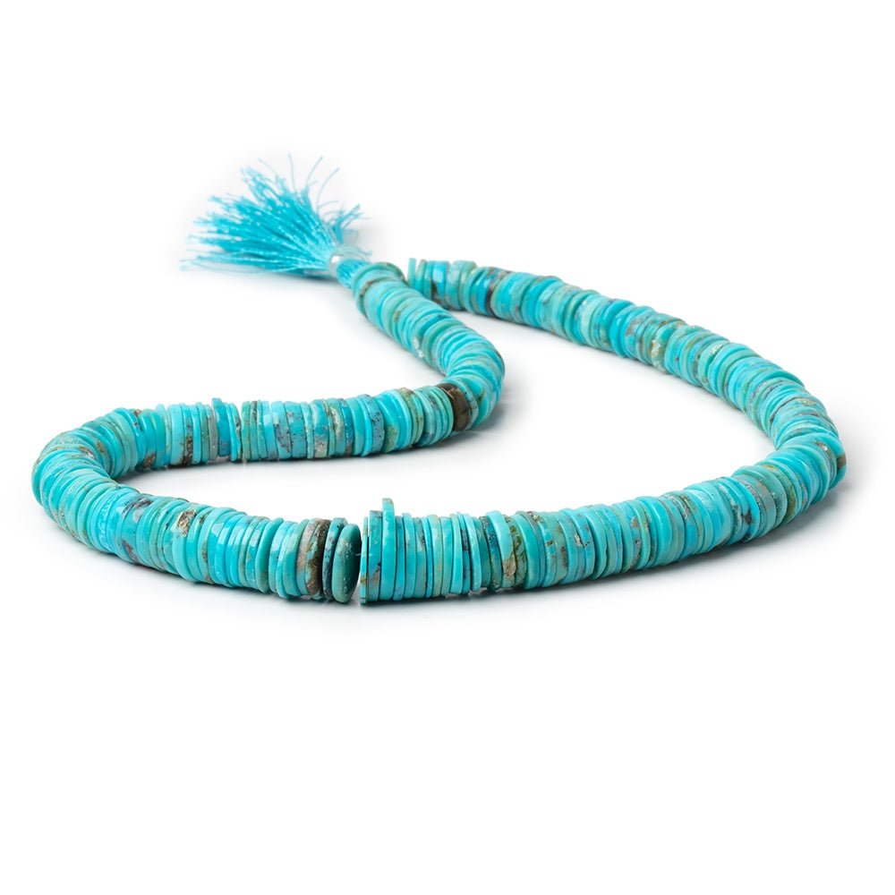 8-14mm Sleeping Beauty Turquoise Plain Heishi Beads 16 inch 290 pieces - Beadsofcambay.com