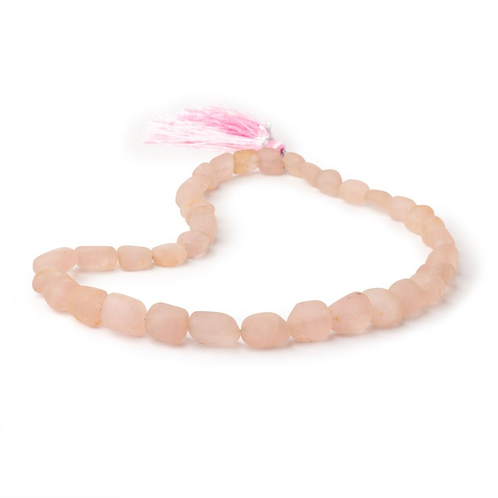 8 - 16mm Matte Morganite Plain Nugget Beads 16 inch 36 pieces - Beadsofcambay.com