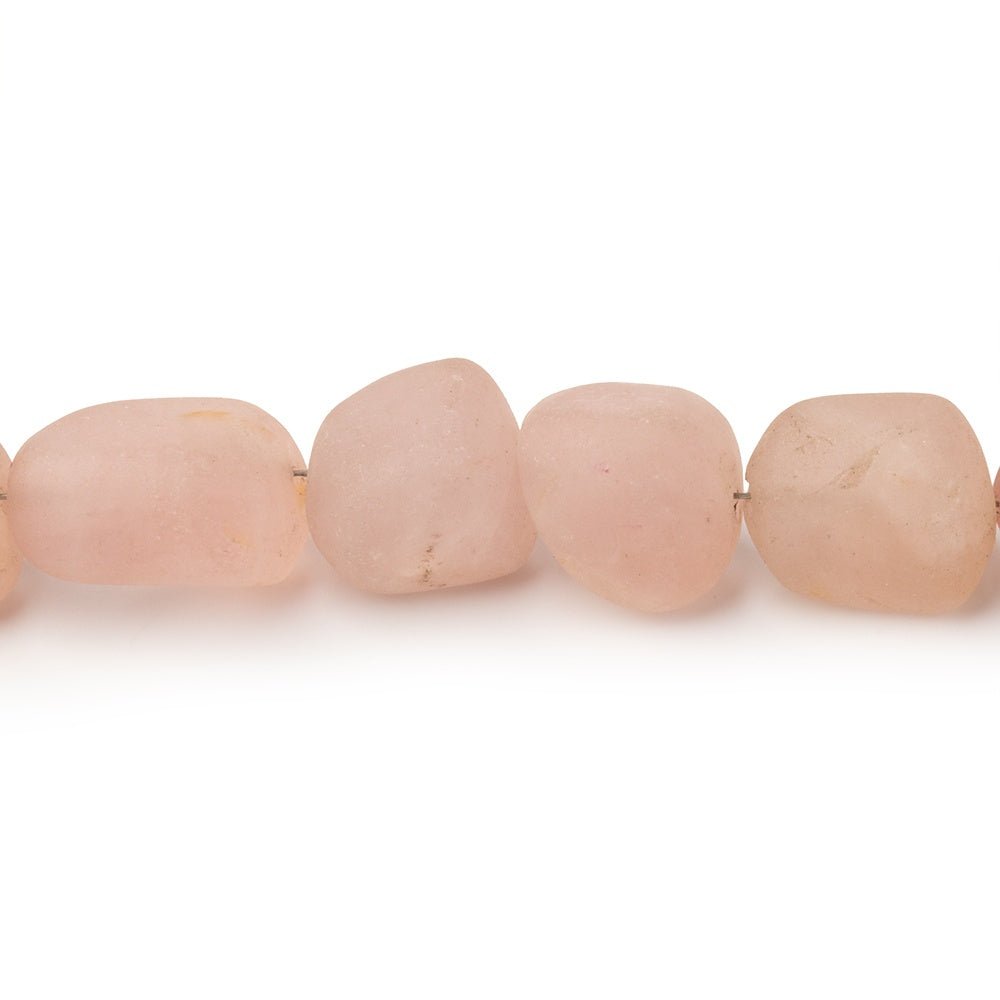 8 - 16mm Matte Morganite Plain Nugget Beads 16 inch 36 pieces - Beadsofcambay.com