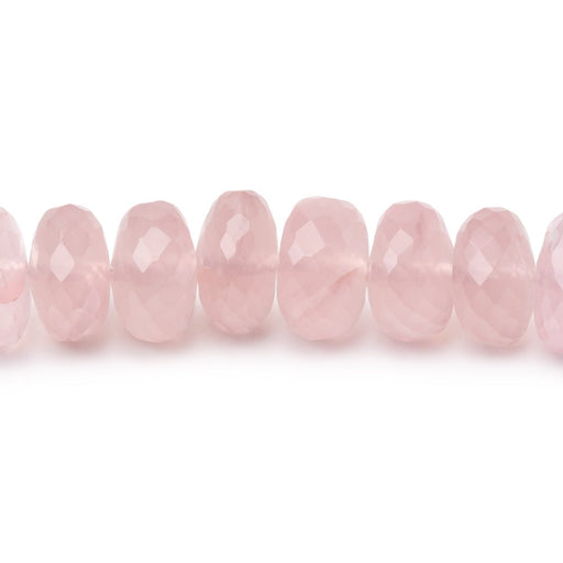 8 - 8.5mm Rose Quartz Faceted Rondelle Beads 16 inch 78 pieces AA - Beadsofcambay.com