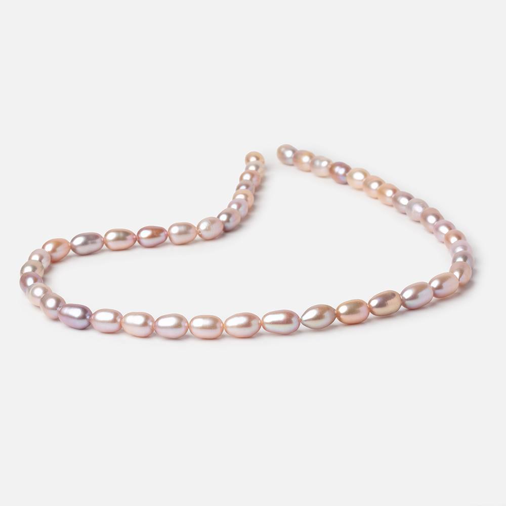 8 - 9mm Pastel Tri Color Oval Freshwater Pearls 15.5 inch 45 Beads - Beadsofcambay.com