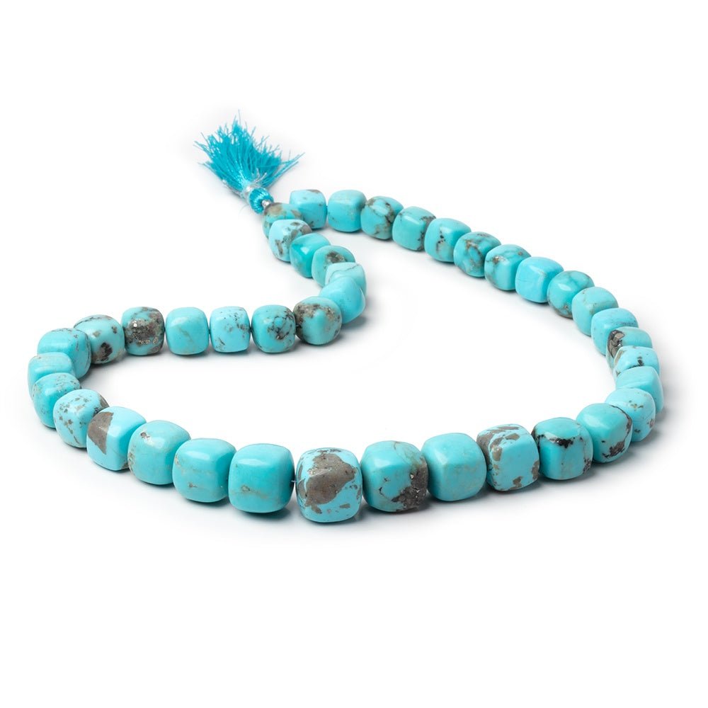 8.5-13mm Sleeping Beauty Turquoise Plain Cubes 16 inch 41 Beads AAA - Beadsofcambay.com