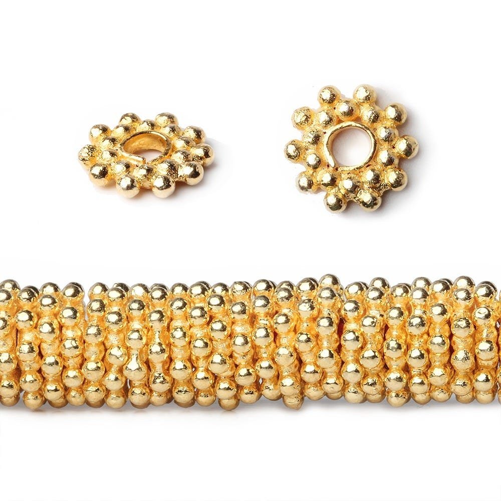 8mm Double Row Daisy Spacers with 2.5mm Large Hole 8 inch 135 Beads - Beadsofcambay.com