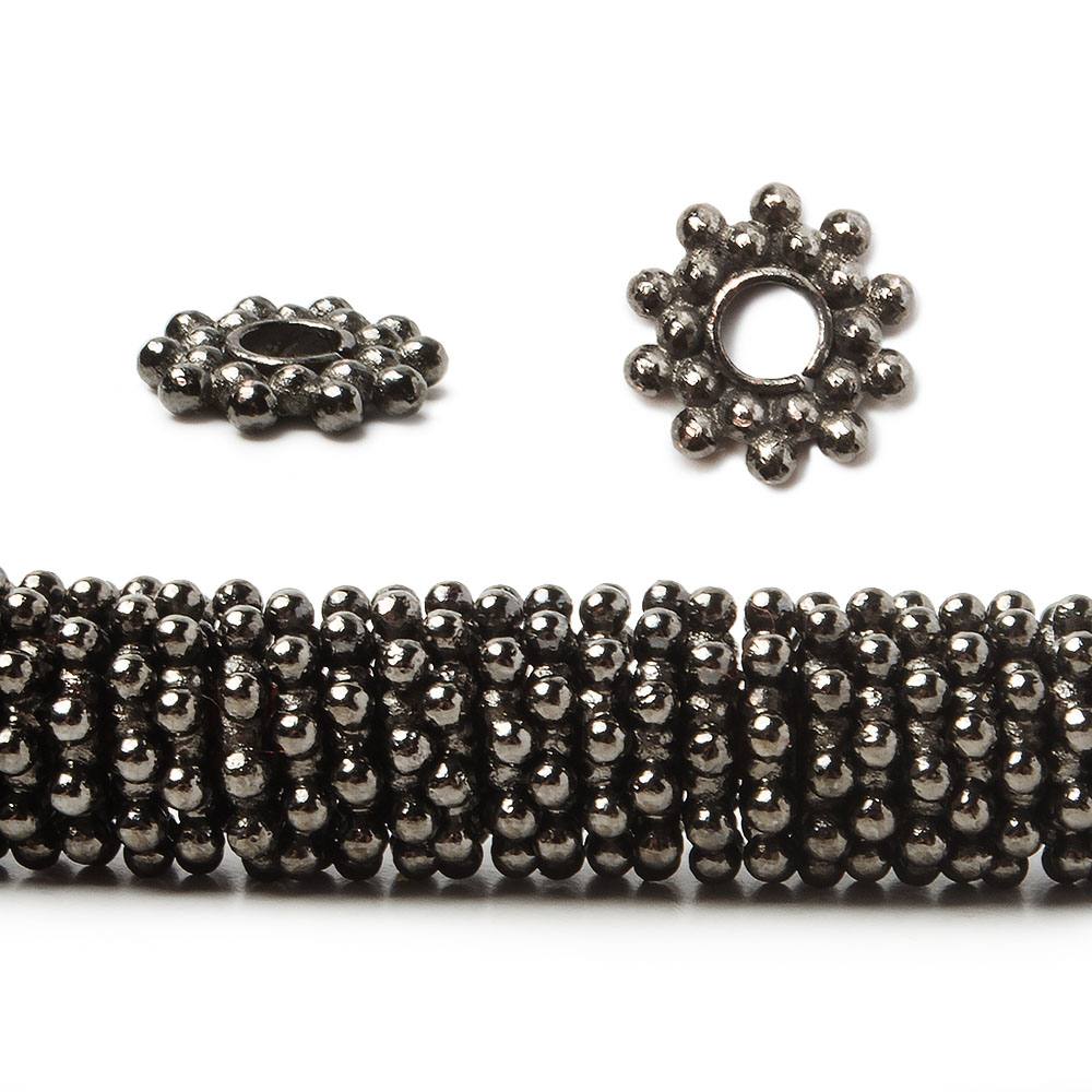 8mm Double Row Daisy Spacers with 2.5mm Large Hole 8 inch 135 Beads - Beadsofcambay.com