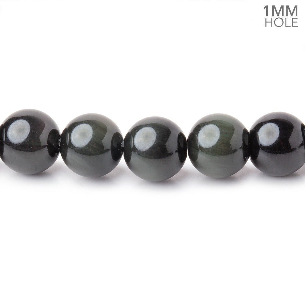 8mm Rainbow Obsidian Plain Round 15.5 inch 50 Beads 1mm Hole - Beadsofcambay.com