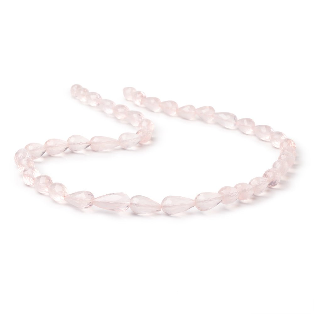 8x6 - 13x6.5mm Rose Quartz Faceted Tear Drop Beads 15.5 inch 38 pieces - Beadsofcambay.com