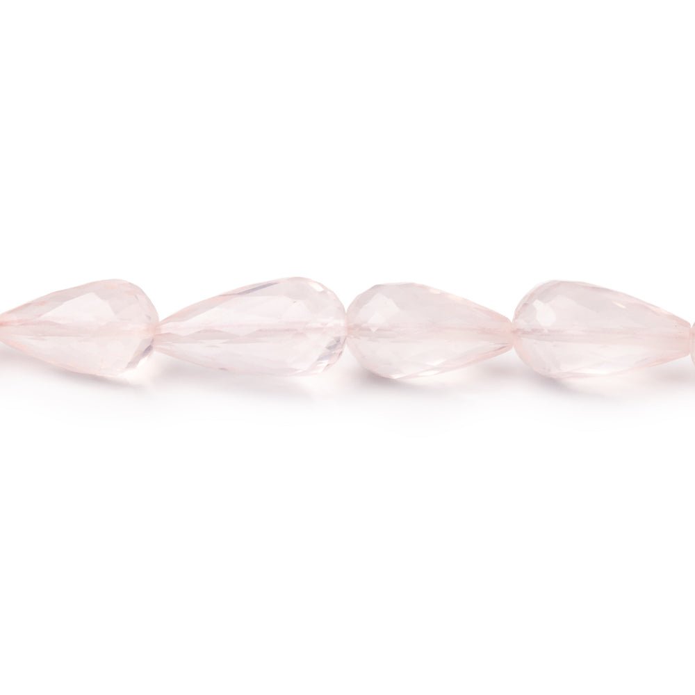 8x6 - 13x6.5mm Rose Quartz Faceted Tear Drop Beads 15.5 inch 38 pieces - Beadsofcambay.com