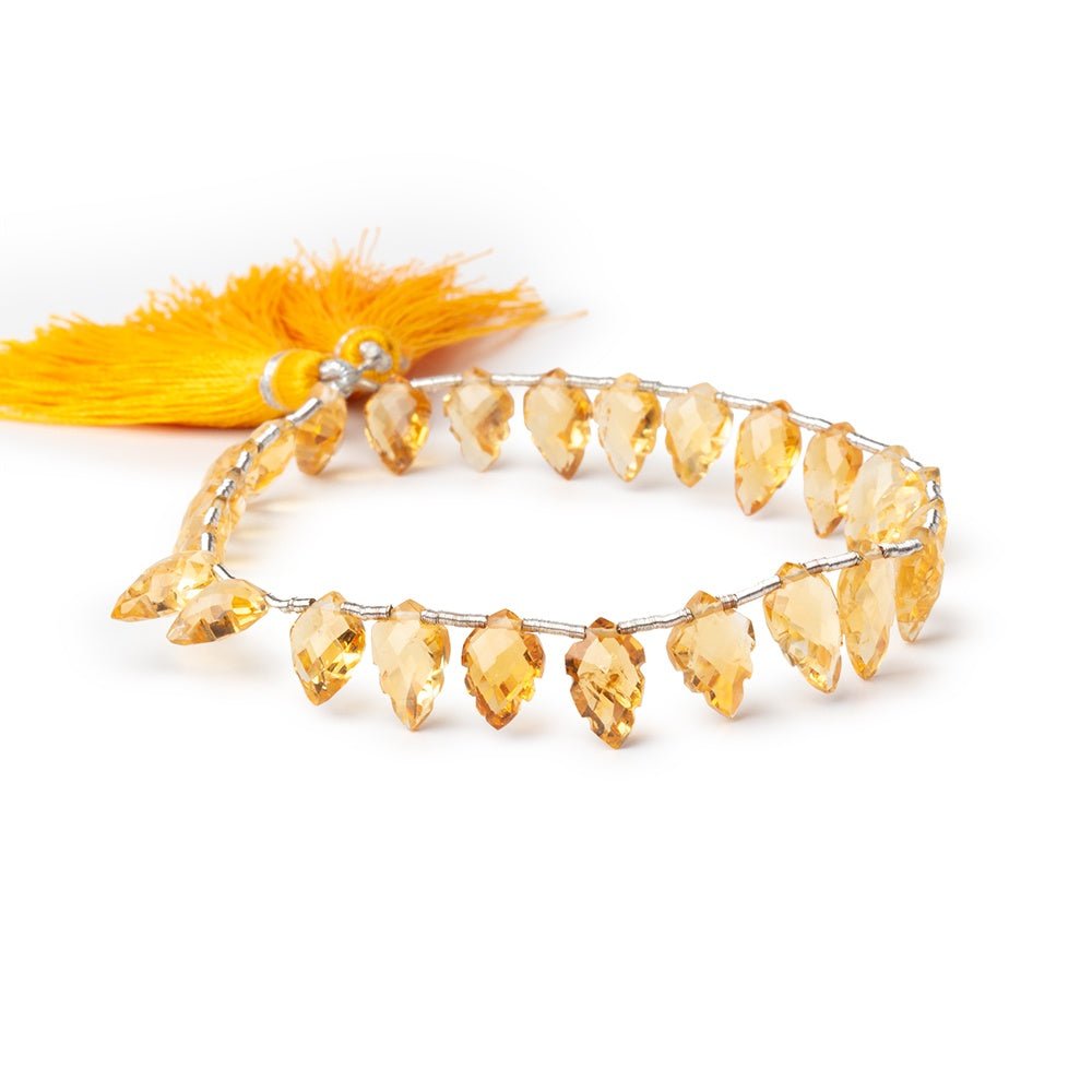 9 - 10mm Citrine Faceted Leaf Beads 8 inch 25 pieces AA - Beadsofcambay.com