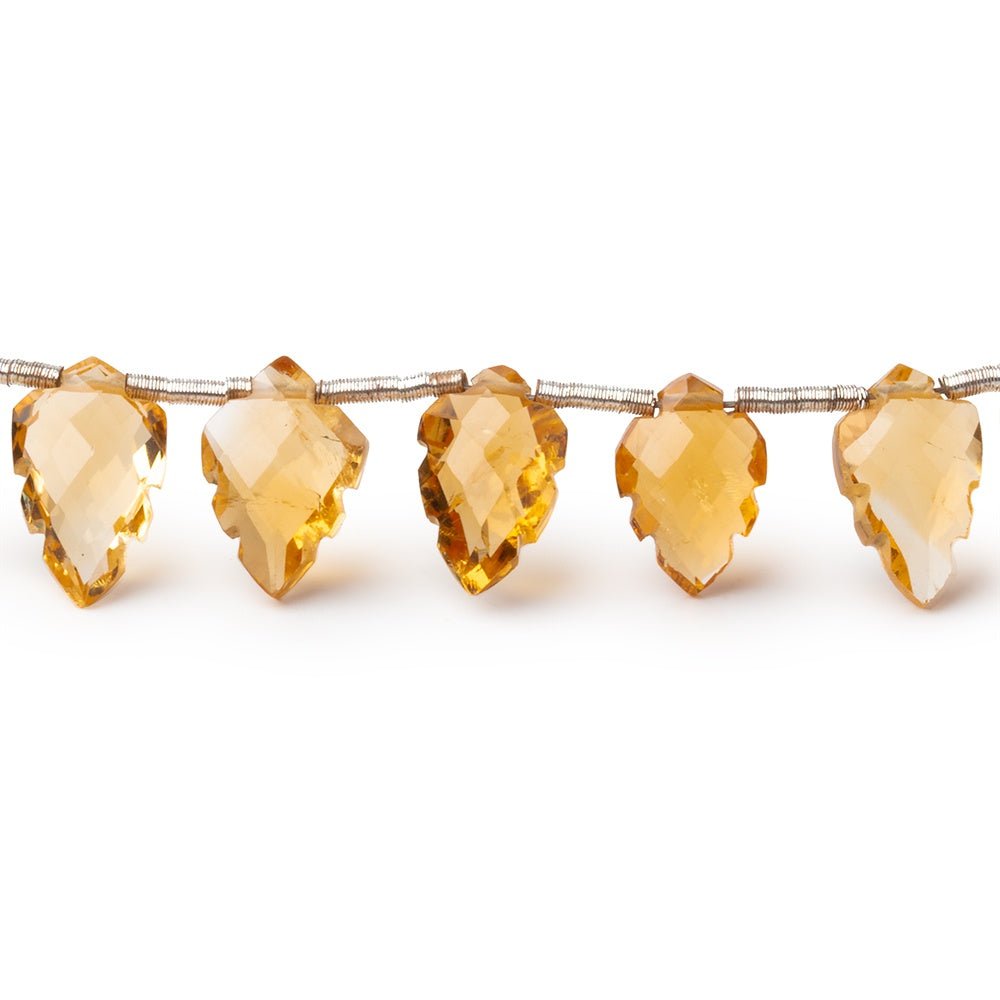 9 - 10mm Citrine Faceted Leaf Beads 8 inch 25 pieces AA - Beadsofcambay.com