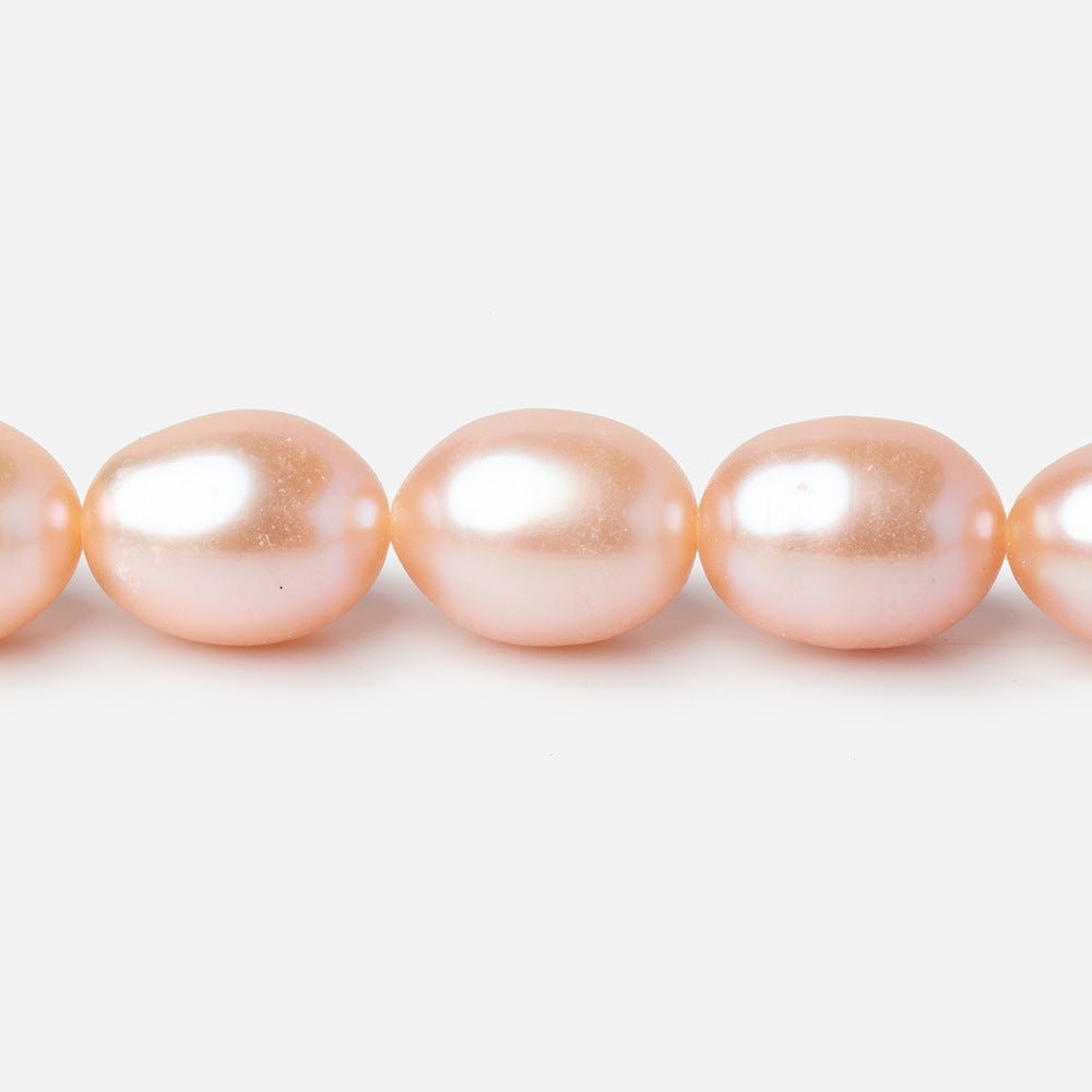 9 - 11mm Petal Pink Oval Freshwater Pearls 16 inch 36 Beads - Beadsofcambay.com