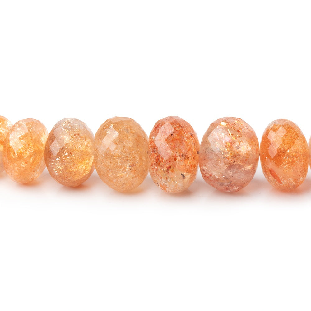 5-11mm Sunstone Faceted Rondelle Beads 16 inch 95 pieces - BeadsofCambay.com