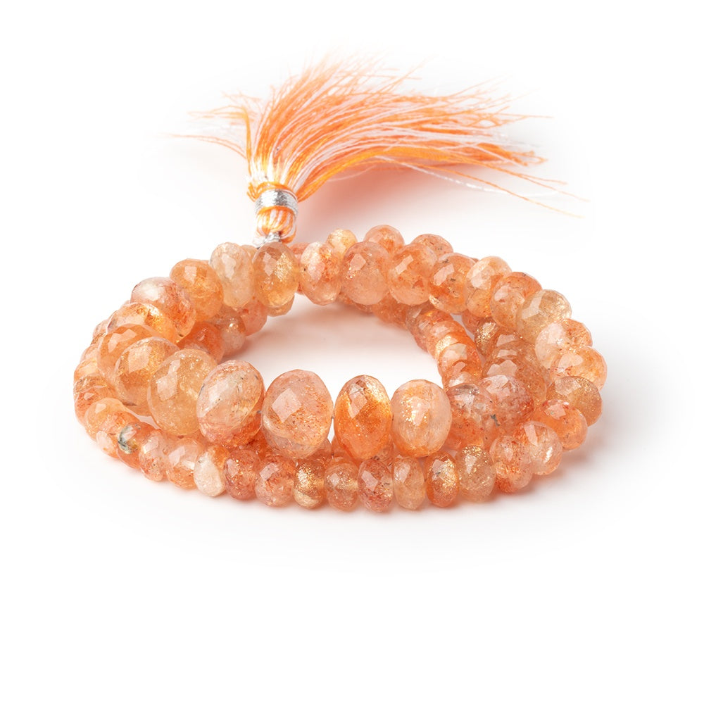 5-11mm Sunstone Faceted Rondelle Beads 16 inch 95 pieces - BeadsofCambay.com