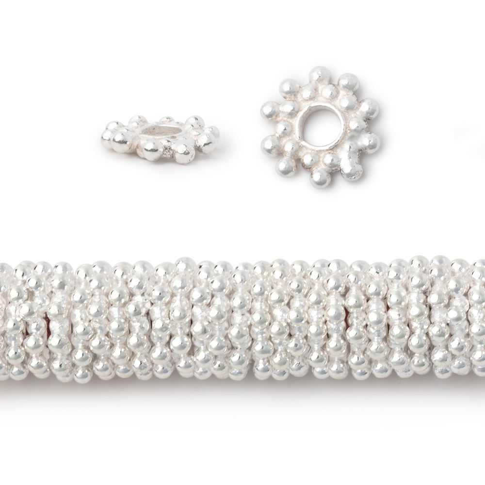 9mm Double Row Daisy Spacers with 3mm Large Hole 8 inch 130 Beads - Beadsofcambay.com