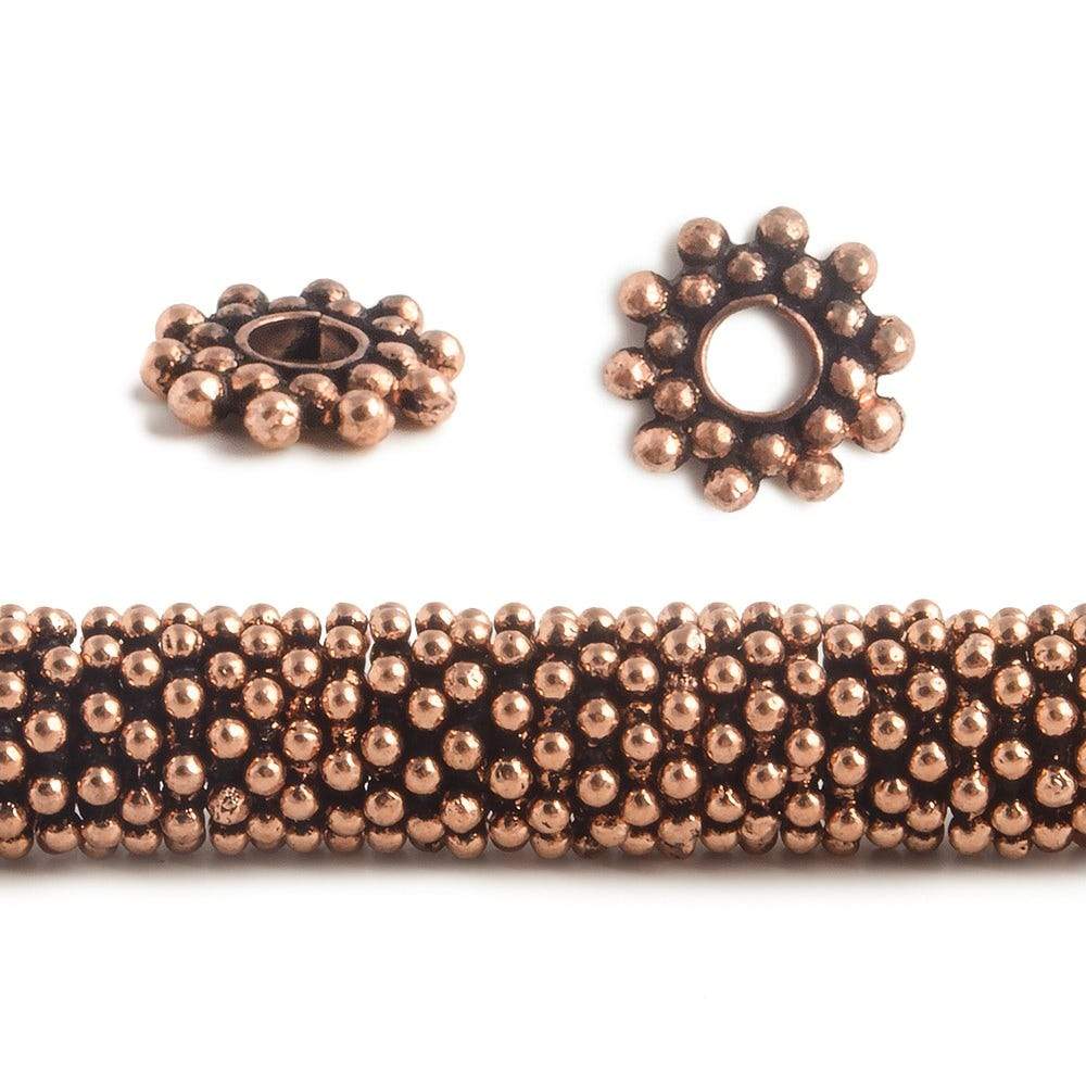 9mm Double Row Daisy Spacers with 3mm Large Hole 8 inch 130 Beads - Beadsofcambay.com