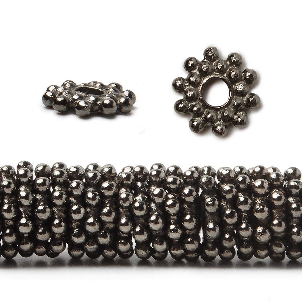 9mm Double Row Daisy Spacers with 3mm Large Hole 8 inch 130 Beads - Beadsofcambay.com