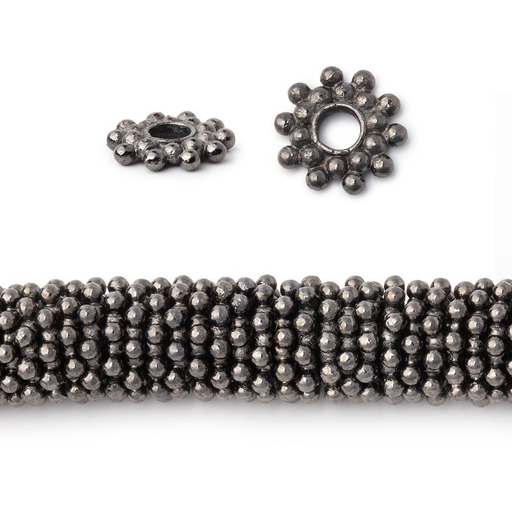 9mm Double Row Daisy Spacers with 3mm Large Hole 8 inch 130 Beads - Beadsofcambay.com