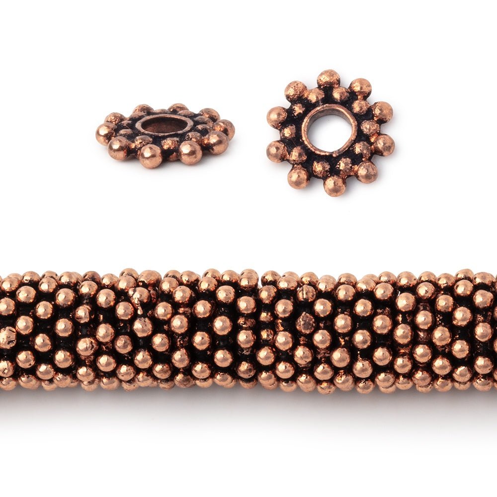 9mm Double Row Daisy Spacers with 3mm Large Hole 8 inch 130 Beads - Beadsofcambay.com