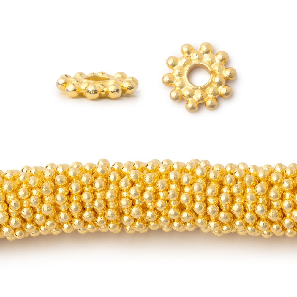 9mm Double Row Daisy Spacers with 3mm Large Hole 8 inch 130 Beads - Beadsofcambay.com