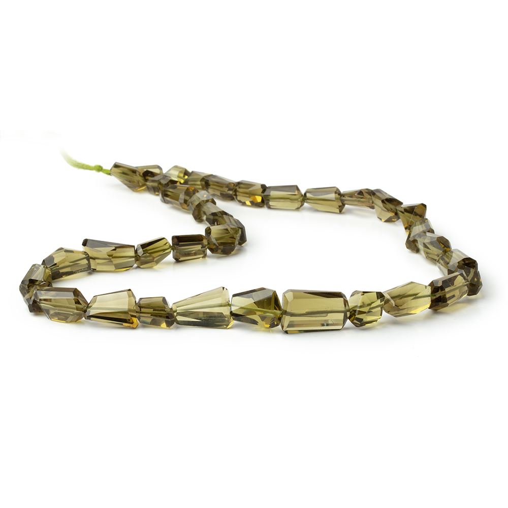 9x9 - 18x12mm Olive Green Quartz Faceted Nugget 18 inch 36 Beads AAA - Beadsofcambay.com