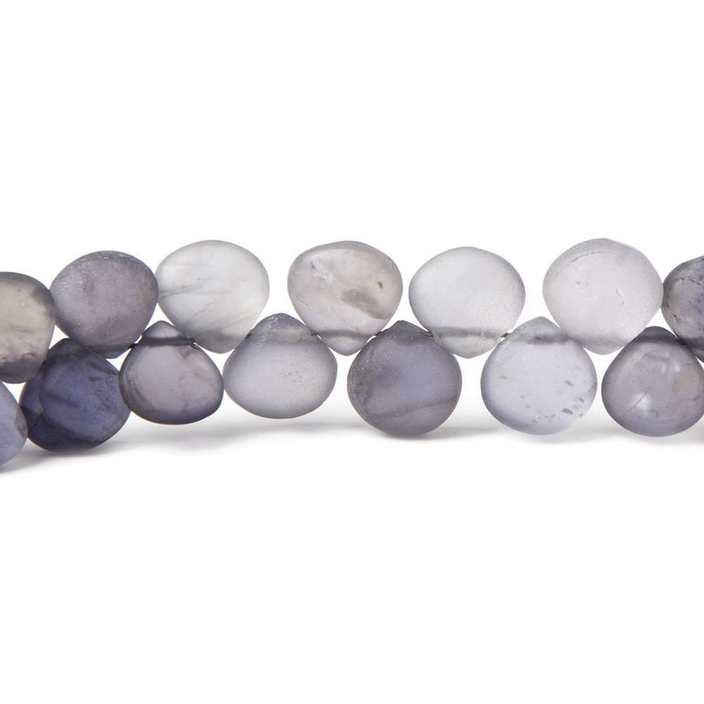 Frosted Iolite Bead Plain Heart - Beadsofcambay.com