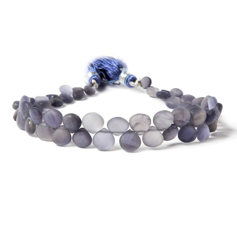 Frosted Iolite Bead Plain Heart - Beadsofcambay.com